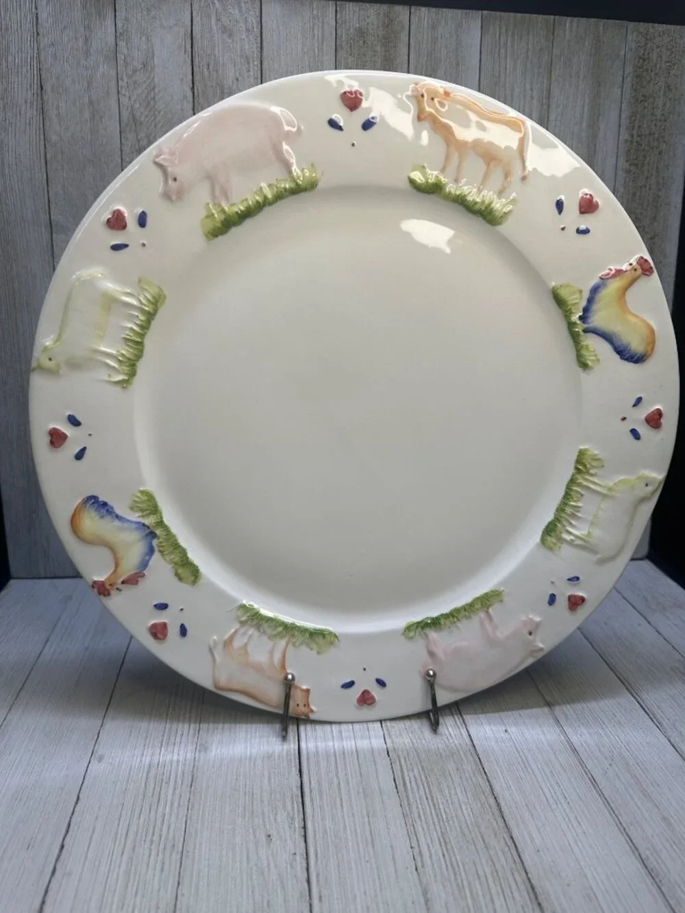 Vtg Stefani Farmhouse Animals Pig Sheep Cow 12.5